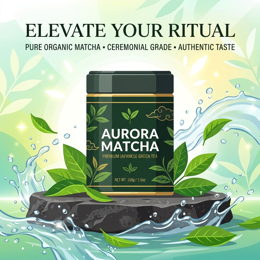 Matcha ad graphic vector design generated by FLUX.2 [pro]